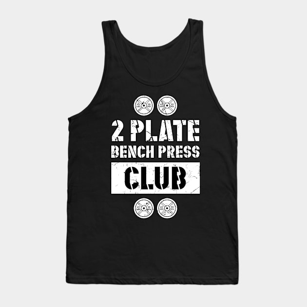 2 Plate Bench Press Club Powerlifting Weightlifting Tank Top by Super Fresh Art